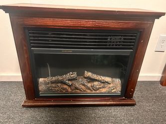 Electric Fireplace Heater with Wood Mantel