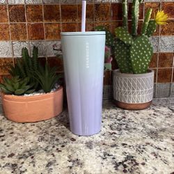 Starbucks Lilac Blue Ombré Puffy Tumbler