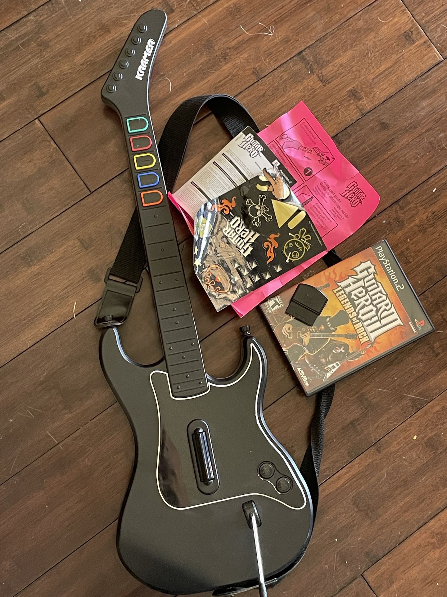 Play Station PS2 -Guitar Hero game And Guitar