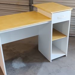 Office/Home White and Carmel Color Desk with Drawer.