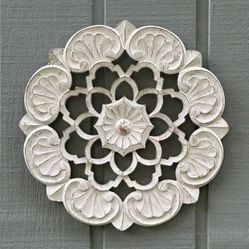 Hand Carved Wood Medallion Wall Decor