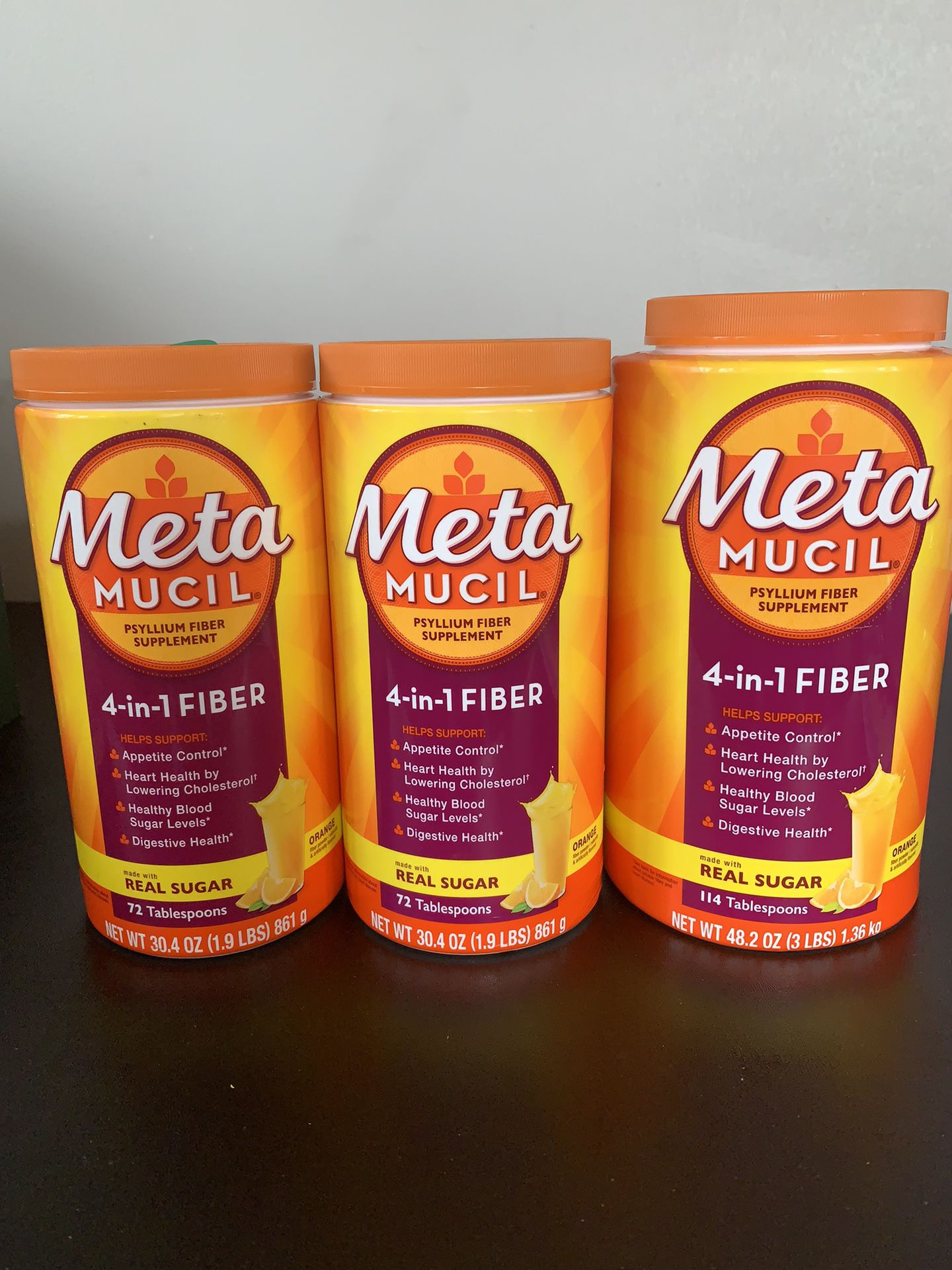 Metamucil psyllium fiber supplement 4-in-1 Fiber Orange 