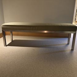 Modern Upholstered Bench with Metal Legs – 59”