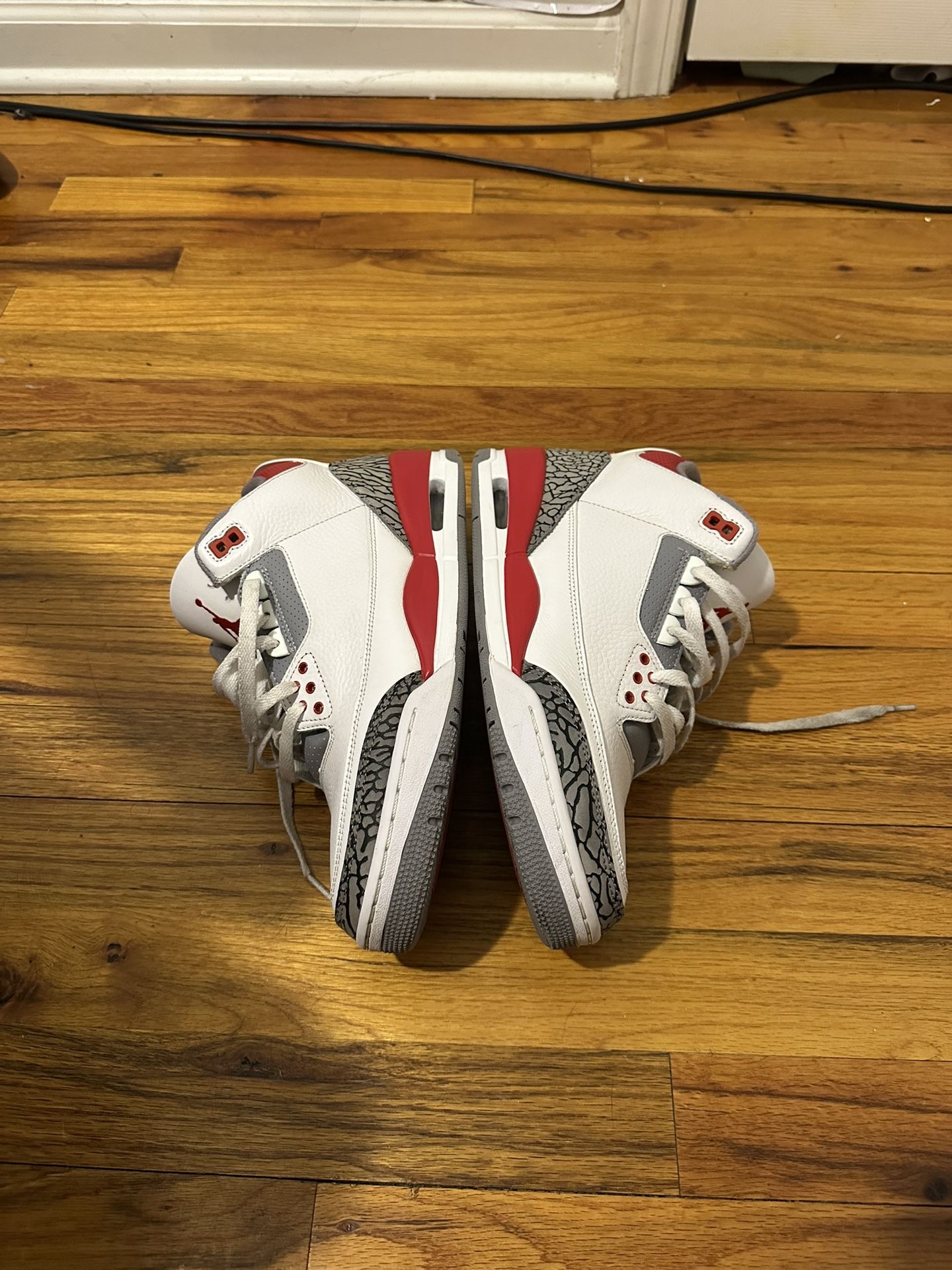 Fire Red Jordan 3’s Size 9-9.5