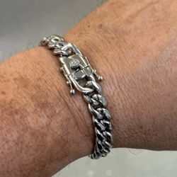 Miami Silver Cuban links with box locks bracelet🌟🌟