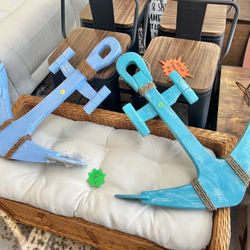 New Handcrafted Large Carved Anchors 