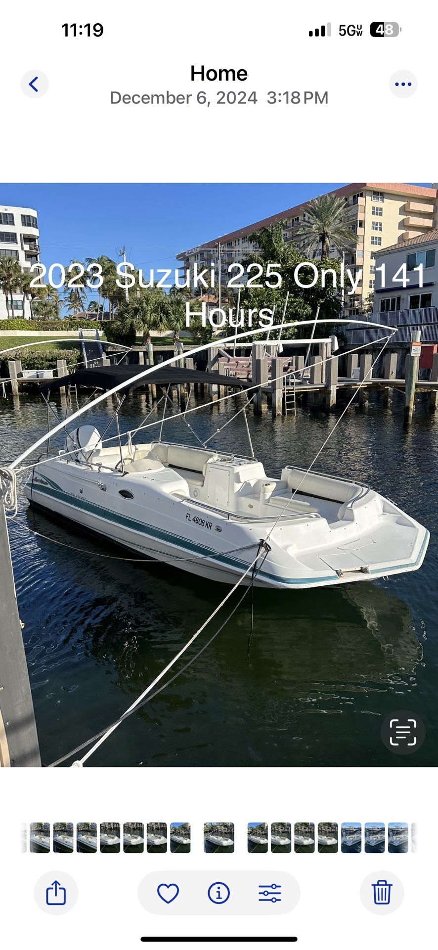1999 Hurricane 248 New Engine Only 141 Hours