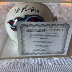 Chris Johnson Signed mini helmet