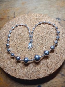 St.Silver 20" Beaded Necklace-24.06G