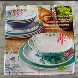 12 Piece Melamine Dinnerware Set