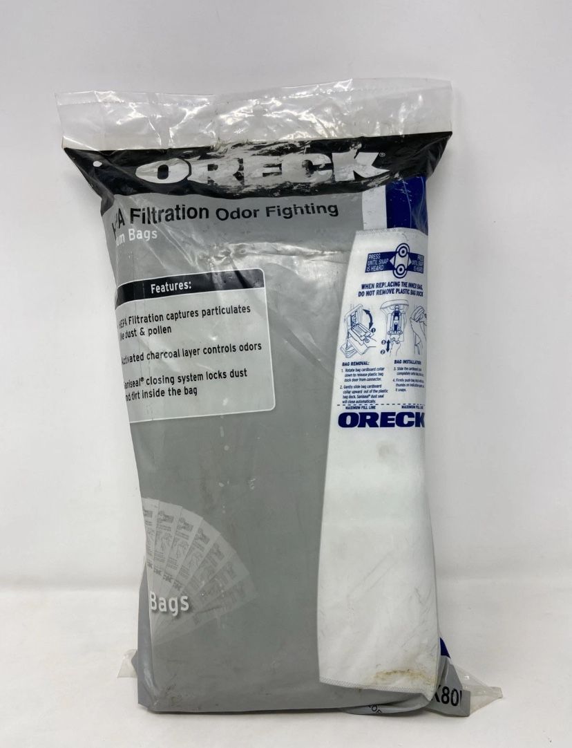 Oreck HEPA Filtration Odor Fighting Vacuum Bags CCPK80H Type CC 8 NEW Sealed Bag