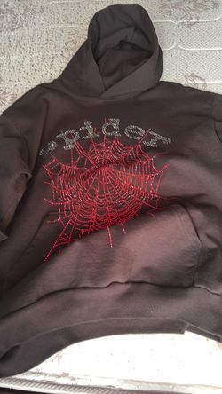 Black large rhinestone Spider hoodie