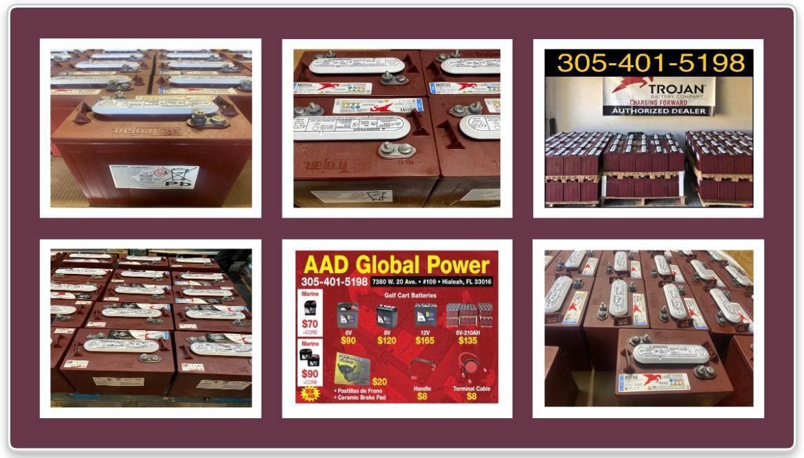 Garantía De 1 Año En Las Baterías De 225AH Nuevas Para Golf Car