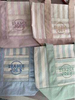Trader Joes Summer Pastel Mini Tote Bags