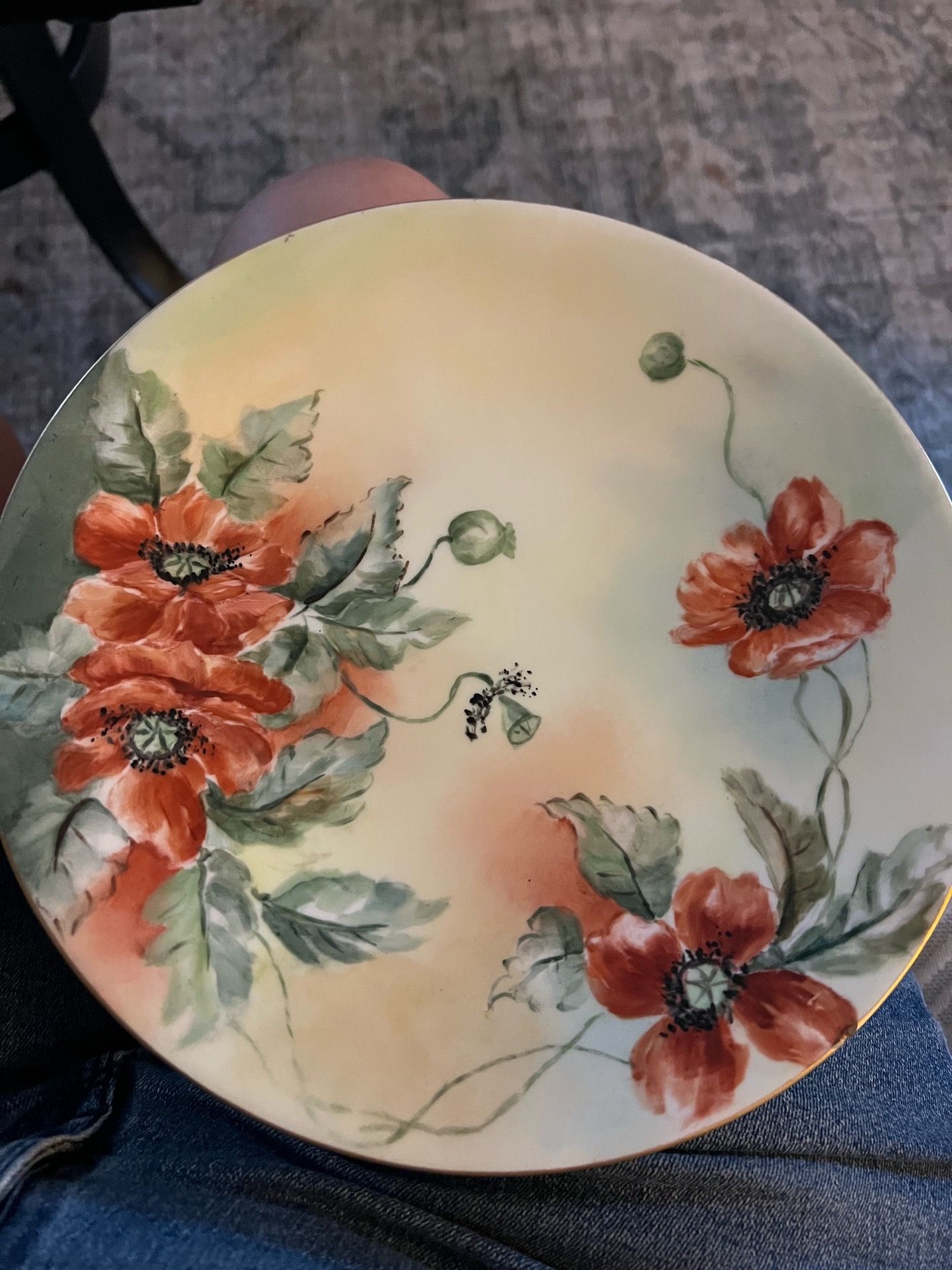 Two Jean pouyat Limoges vintage plates