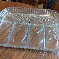 INDIANA GLASS and CRYSTAL RELISH TRAYS 