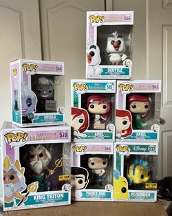 Funko Pop! Disney Little Mermaid Lot Of 7