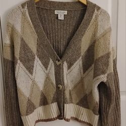 Rachel Zoe Argyle Cardigan Size S