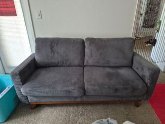 Gray corduroy sofa 68"