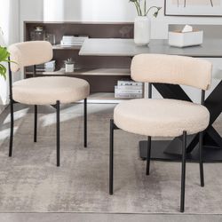 Boucle Dining Chairs, Set of 2