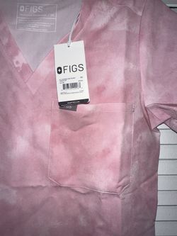 Figs Size XS Pink Scrub Top