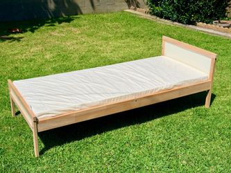 IKEA SNIGLAR Bed frame with slatted bed base and mattress