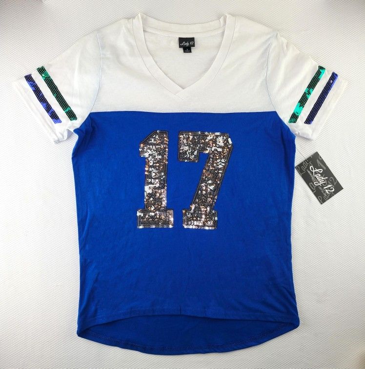 Women's Team # 17 Sequined Shirt Small