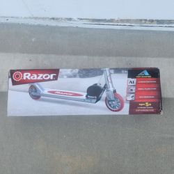 Razor A Kick Scooter for Kids Lightweight, Foldable Aluminum Frame & Adjustable Handlebars Red (New)