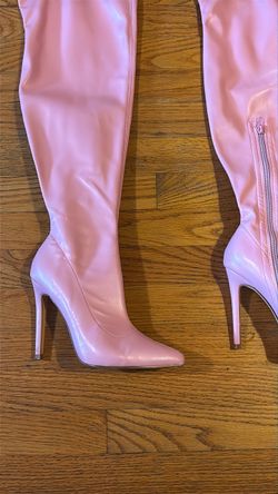 Pink Over-the-Knee Stiletto Boots