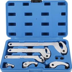 Adjustable Hook and Pin Spanner Wrench Set Interchangeable Wrench Tool Kit