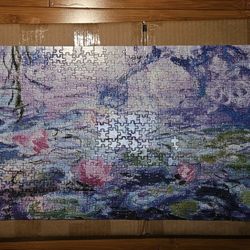 1000 Piece Panorama Puzzle, Claude Monet Waterlilies