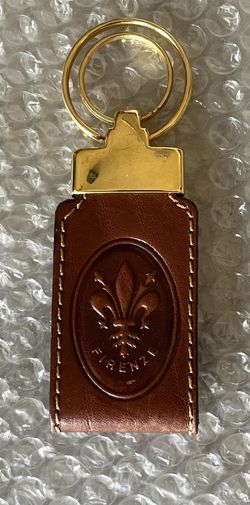 Excellent Italian Leather Double Key chain Rings  FIRENZE Keys Designer