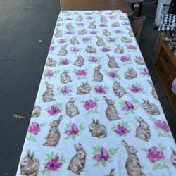 Bunny And Floral Blanket # 2.