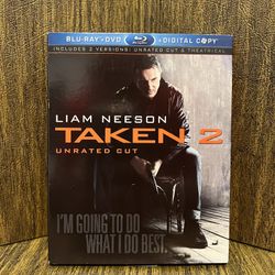 Taken 2 (Blu-ray/DVD, 2013, 2-Disc Set, Unrated/Theatrical, w/ SLIPCOVER
