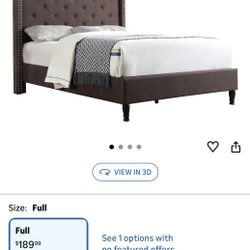 Brown Linen 51” Tall Headbord Platform 