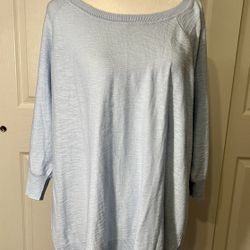 Sonoma pale blue NWT 1X very lightweight sweater 3/4 sleeves. 