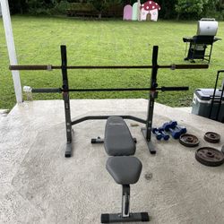 Barbell / squat rack / plates