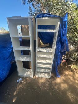 White Wood Shelving Units Closet – Set of 2