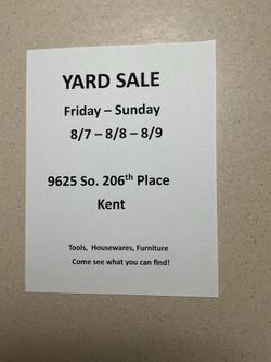 Yard / Moving Sale