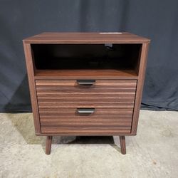 LED Nightstand with 2-Drawers 