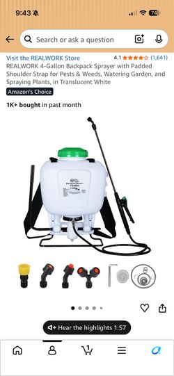 Real work 4 gallon backpack sprayer