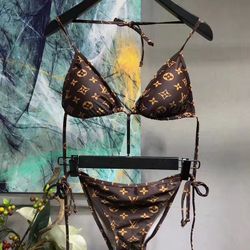 Louis Vuitton Swimming Suit Bikini Brown