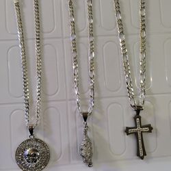 TITALIUM PLATED CHAIN AND CHARM 24 INCH