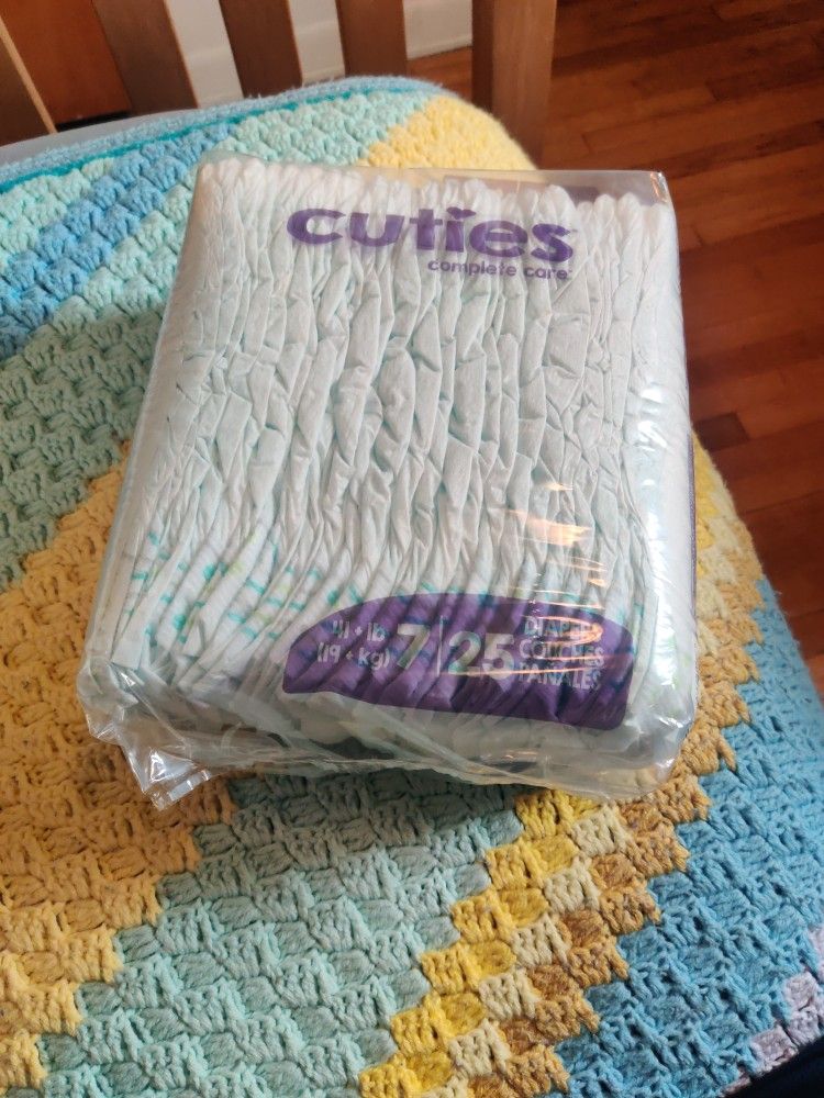 Cuties diapers size 7 , 3 packs