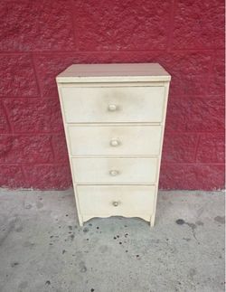 Real wood 4-drawer nightstand, tall and narrow