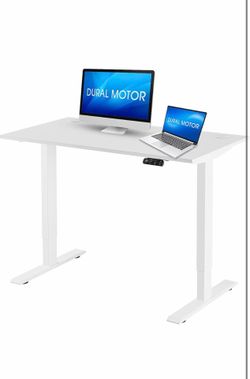 VICLLAX Electric Height Adjustable Desk Dural Motors Electric Sit Stand Home Office Desks, 48" X24"