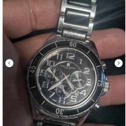 Charles Hubert Steel & black ceramic chronograph watch