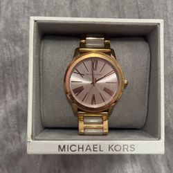 Michael Kors MK Gold Watch With Blush Pink