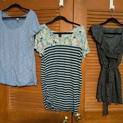 MATERNITY TOPS (XL) - 6 sleeveless/short sleeve size XL Maternity tops