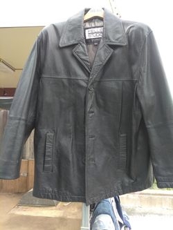 LEATHER COAT MENS LARGE